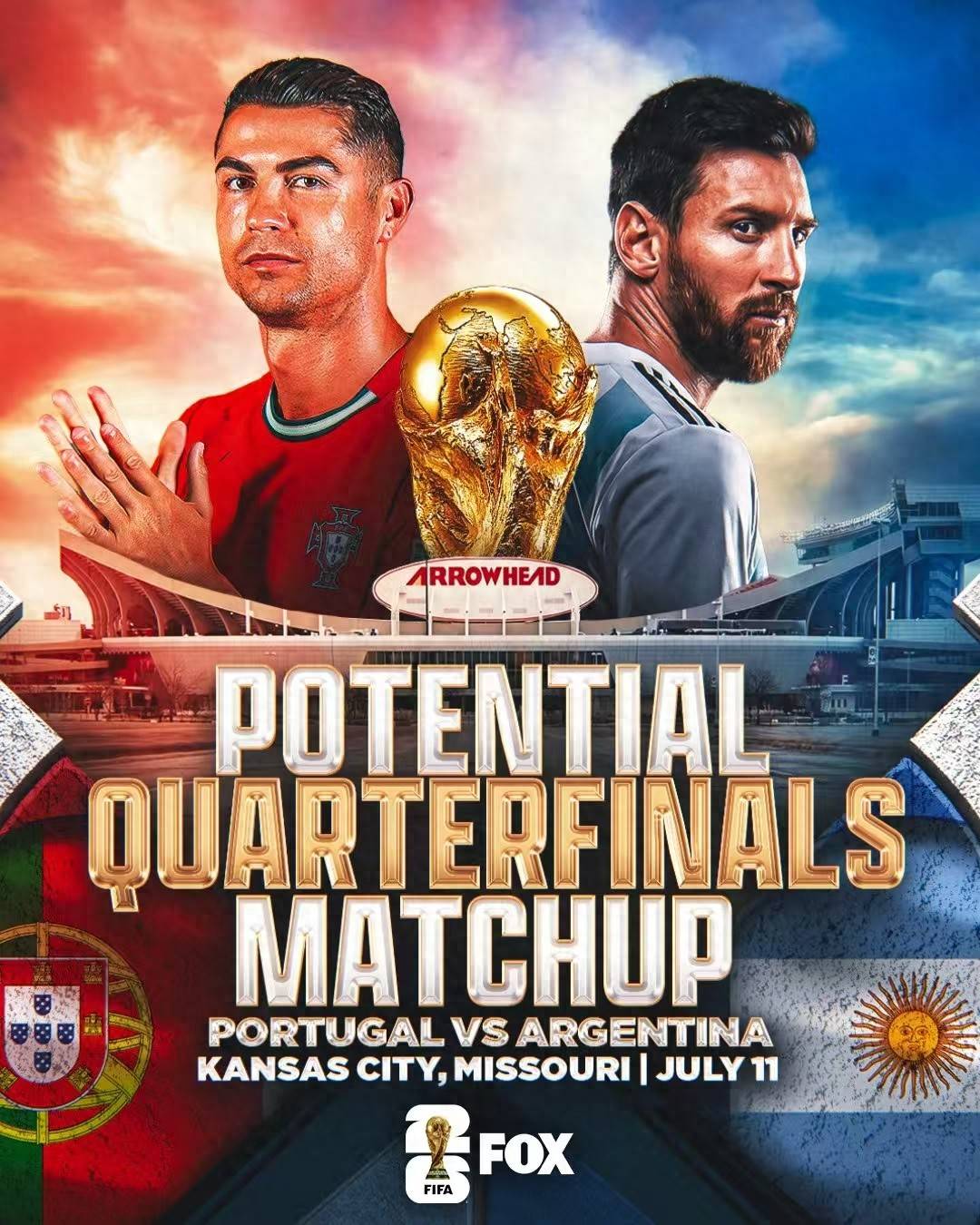 世界杯竞彩-2026世界杯梅罗对局！前提是葡萄牙阿根廷小组头名+赢2场淘汰赛